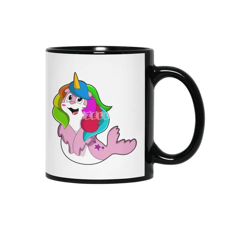 Seal as Unicorn Siyah Kupa