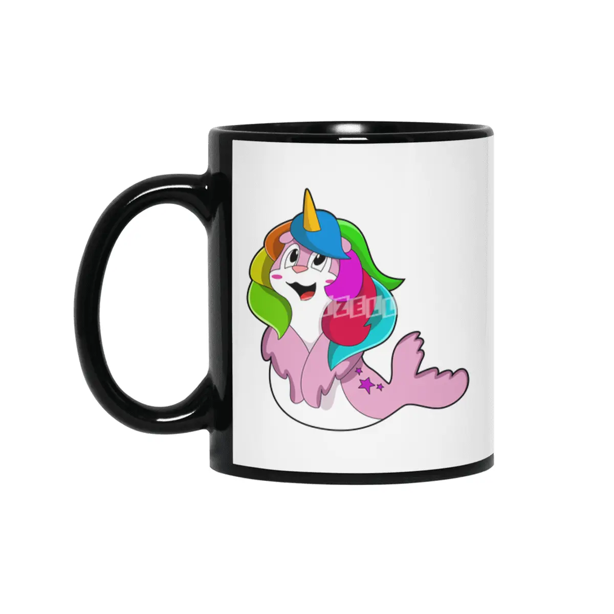 Seal as Unicorn Siyah Kupa
