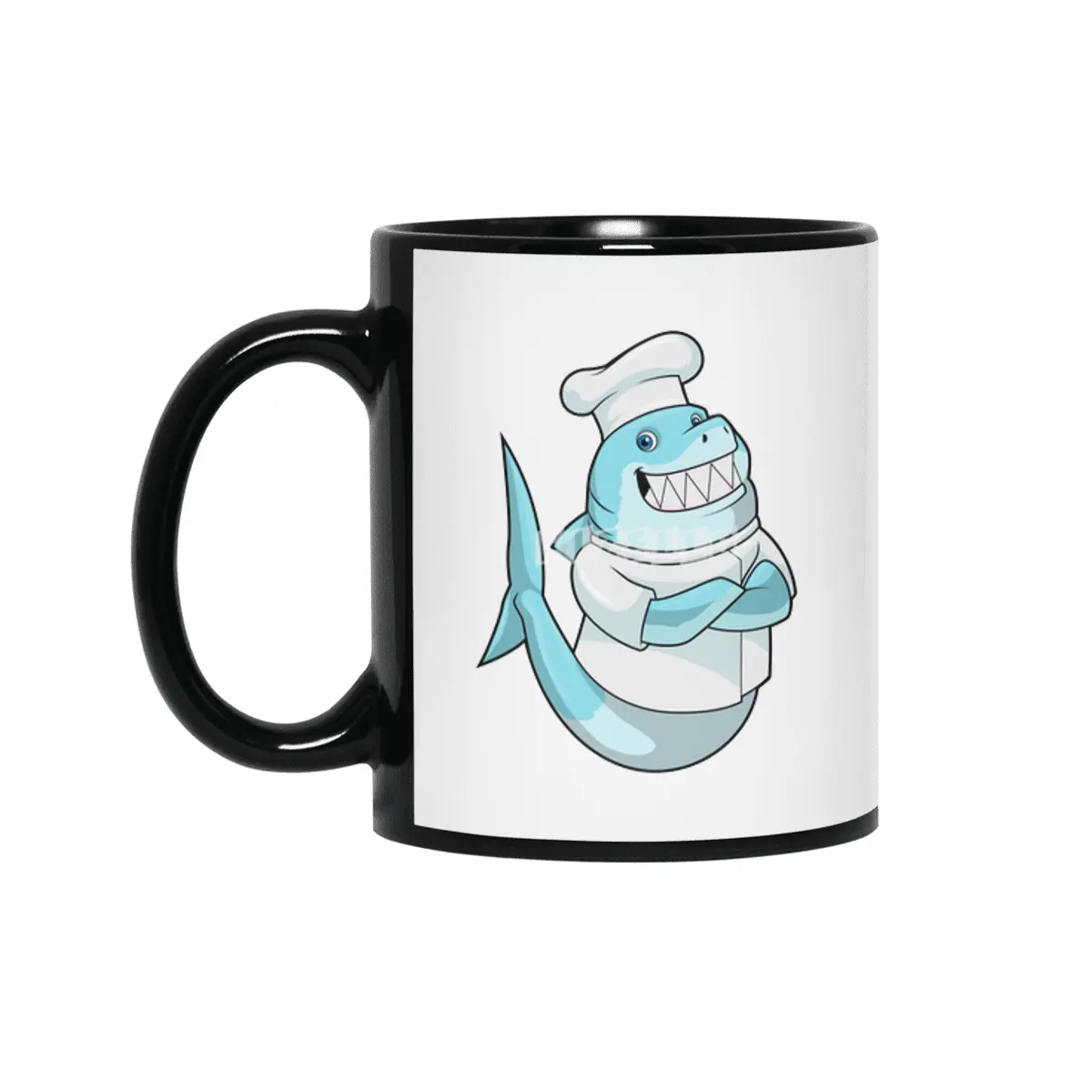 Shark as Chef with Cooking apron Siyah Kupa