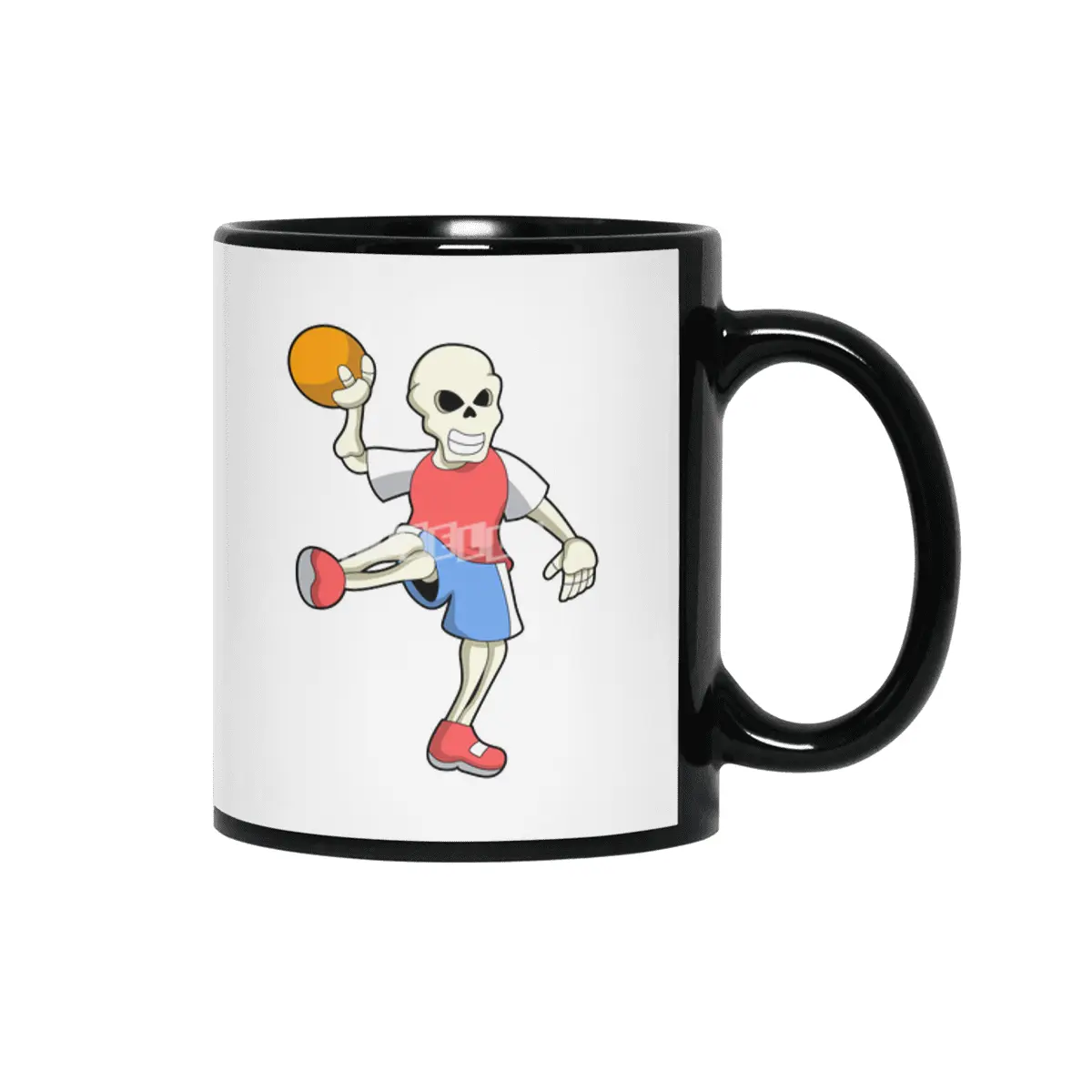 Skeleton at Handball player with Handball Siyah Kupa
