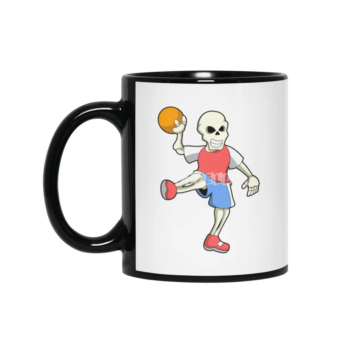 Skeleton at Handball player with Handball Siyah Kupa