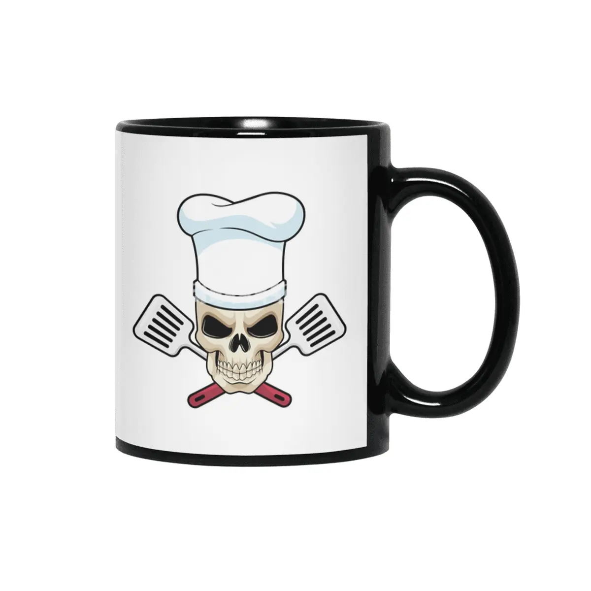 Skull as Cook with Cooking hat Siyah Kupa