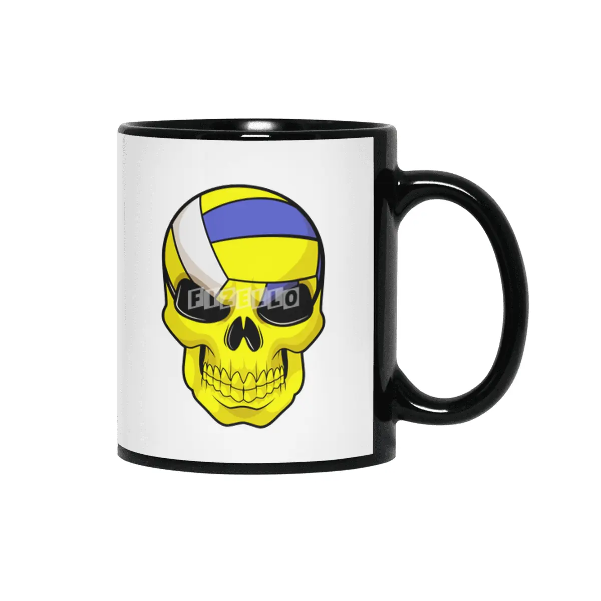 Skull as Volleyball player with Volleyball Siyah Kupa