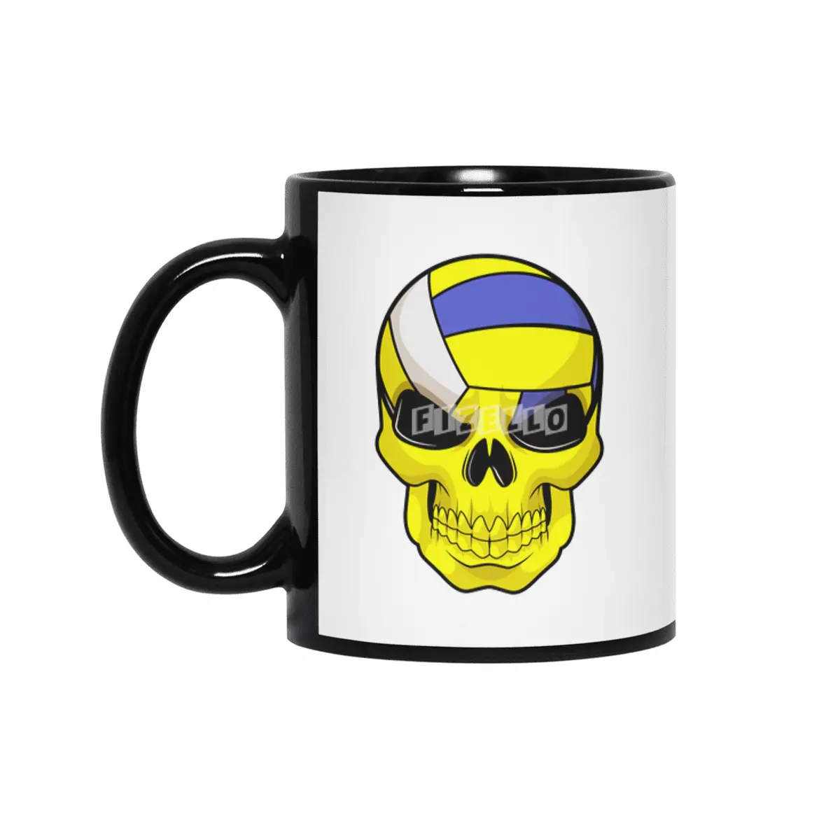 Skull as Volleyball player with Volleyball Siyah Kupa