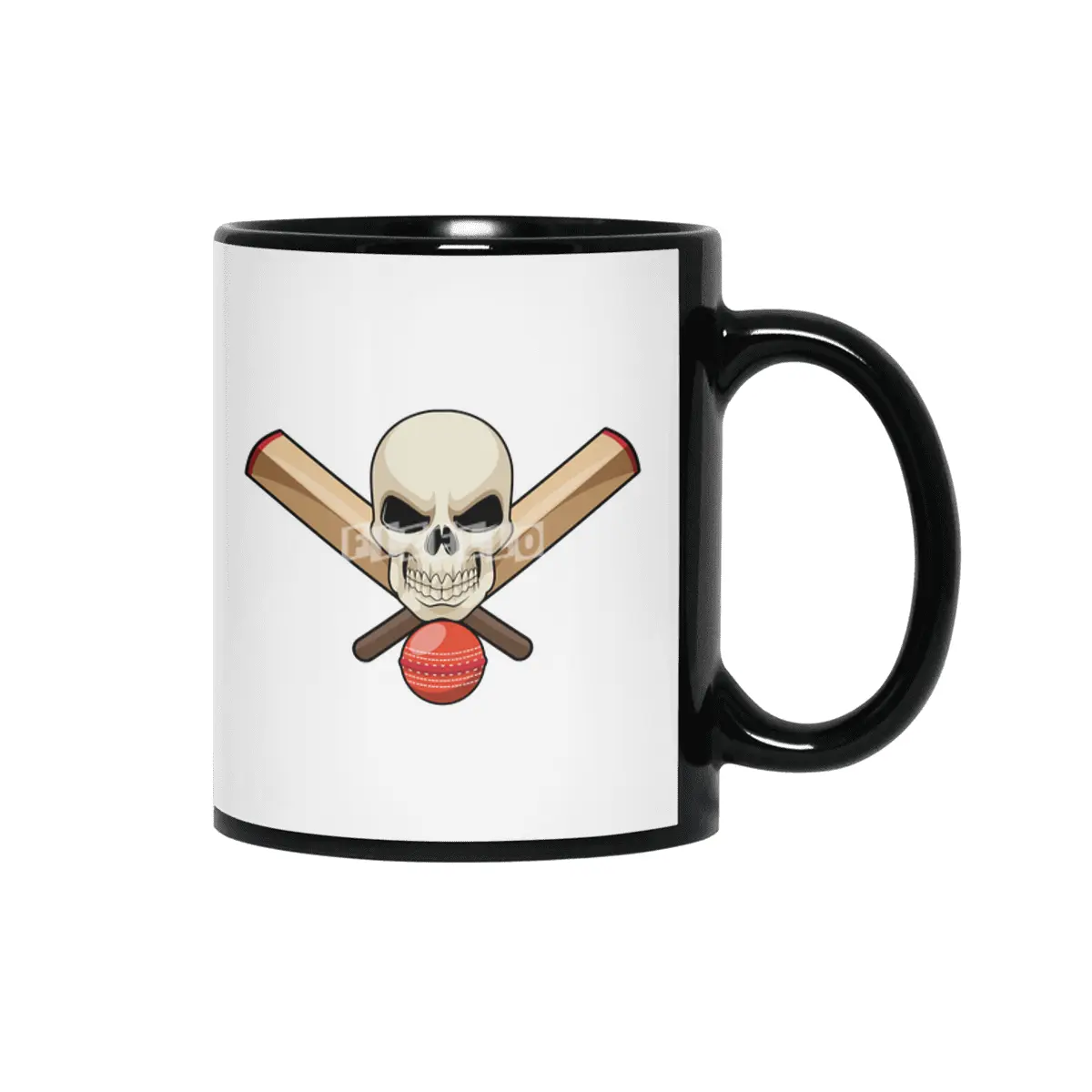Skull at Cricket with Cricket bat Siyah Kupa