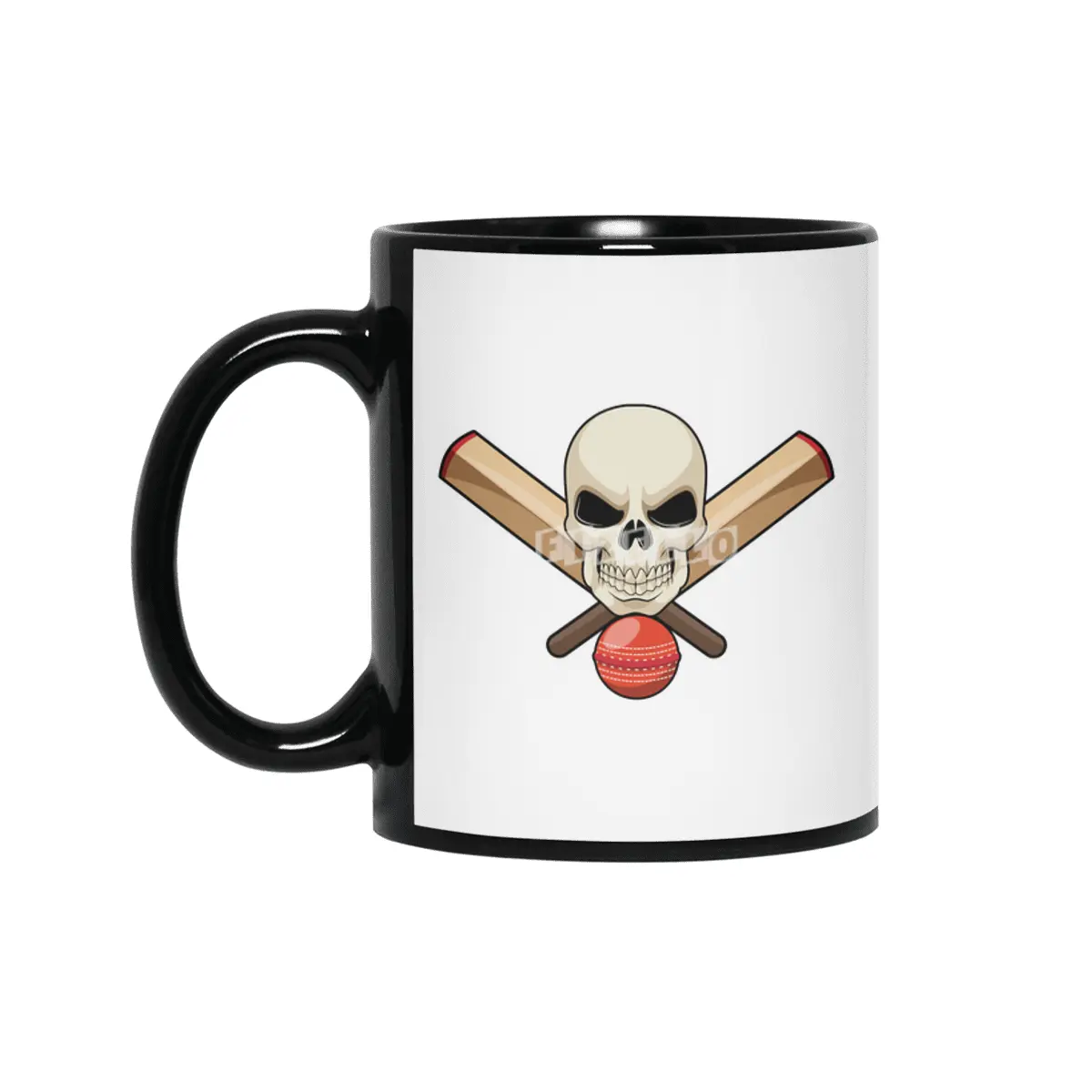 Skull at Cricket with Cricket bat Siyah Kupa