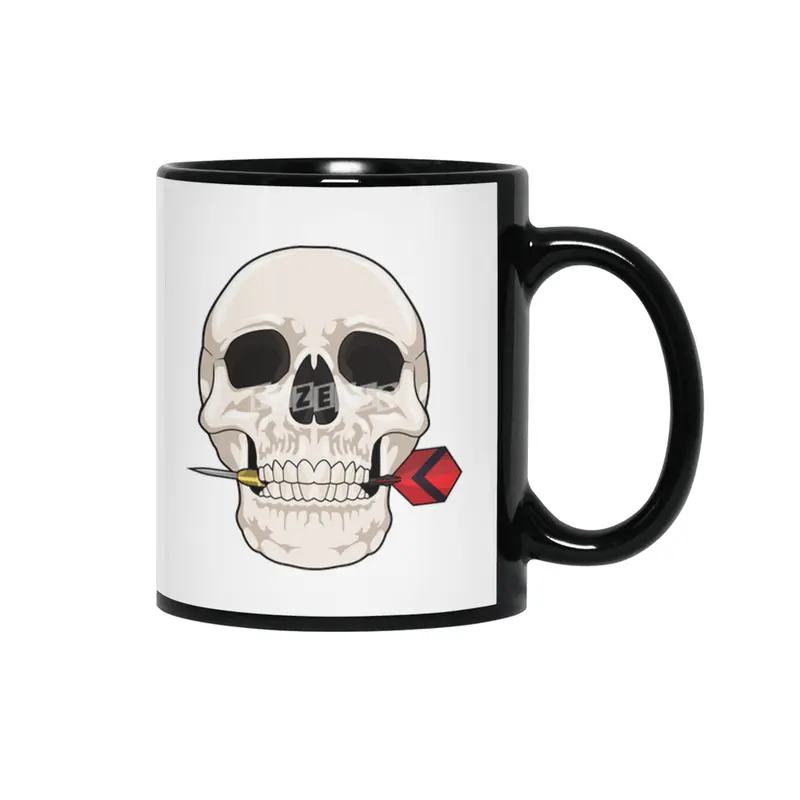 Skull at Darts with Dart Siyah Kupa