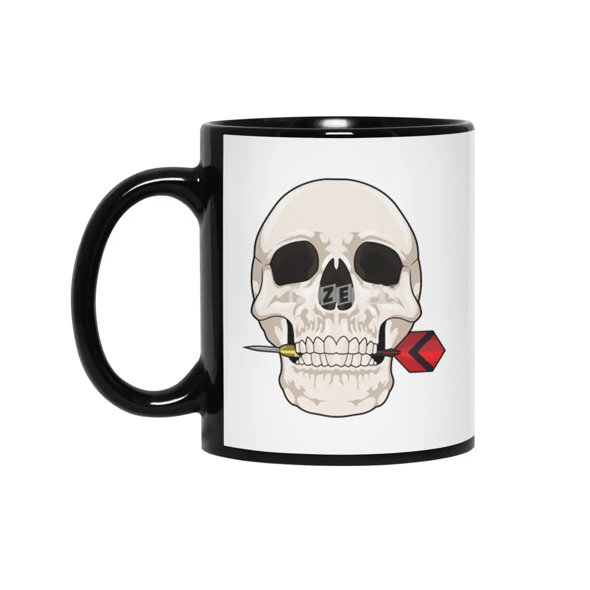 Skull at Darts with Dart Siyah Kupa