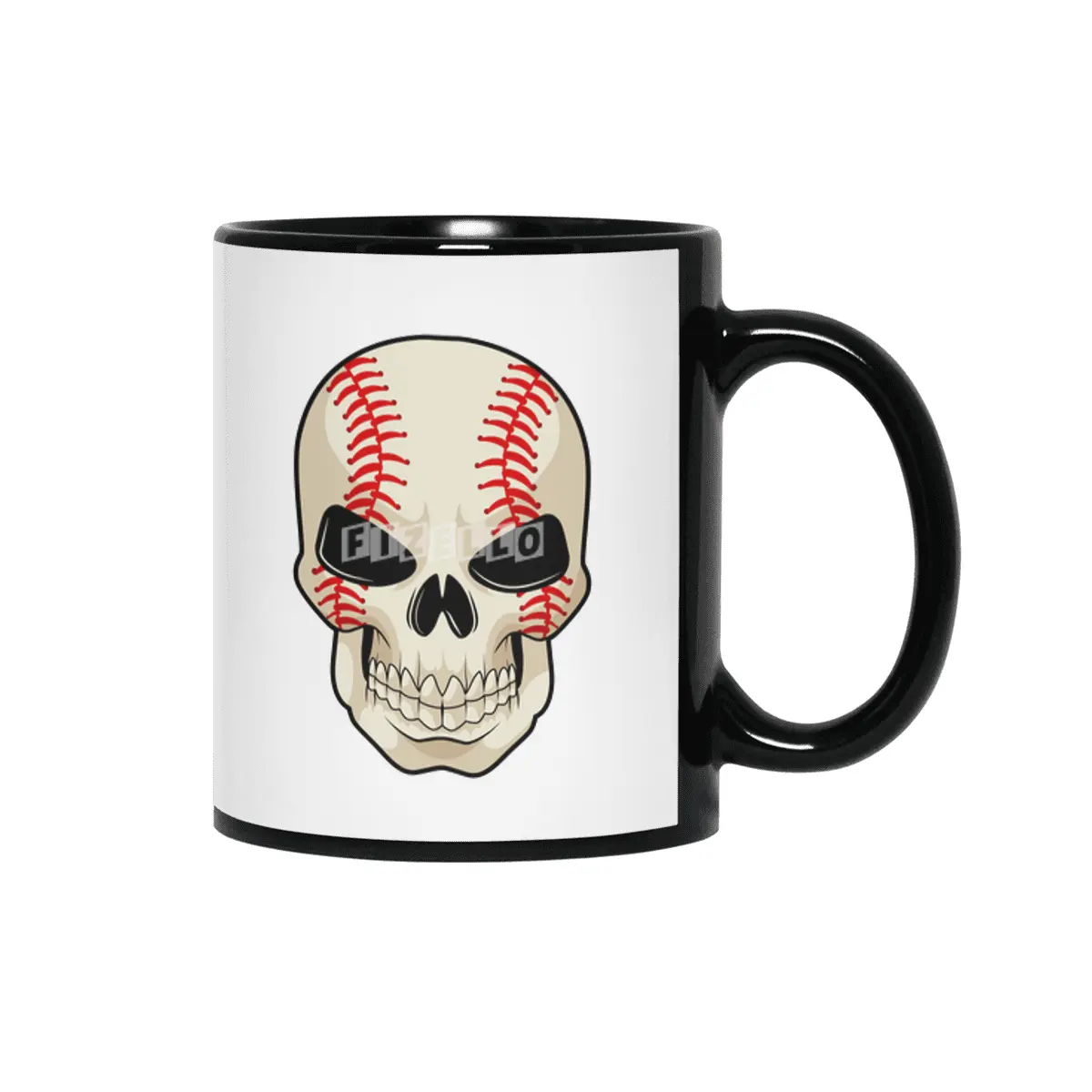 Skull Baseball Sports Siyah Kupa