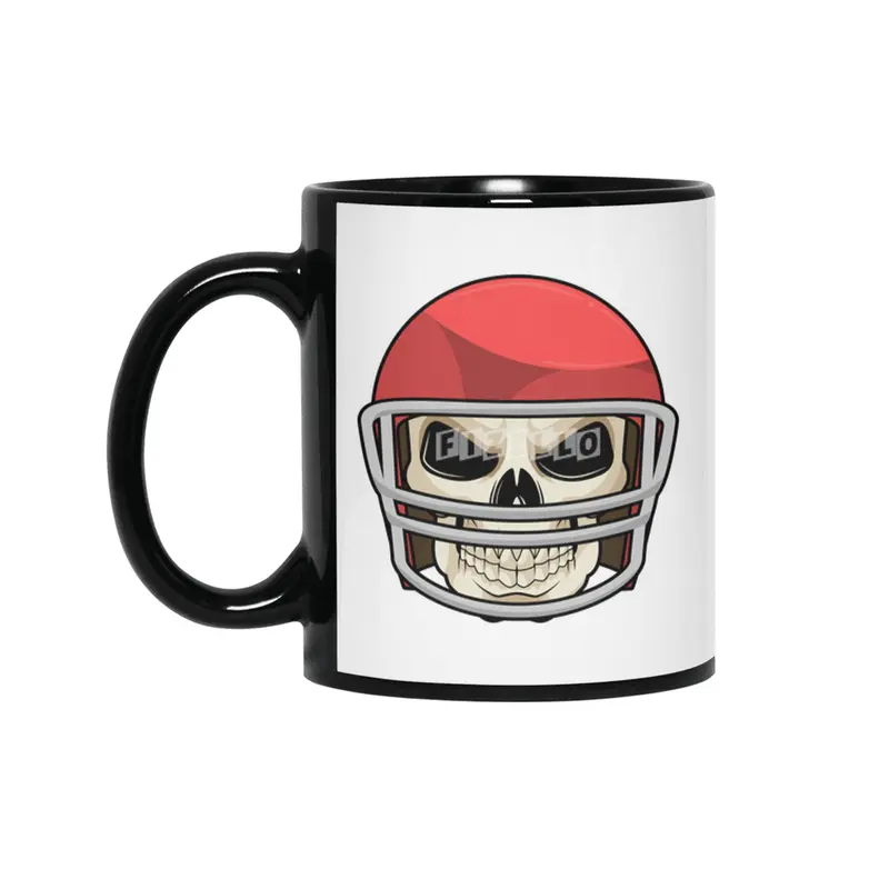 Skull Football Helmet Siyah Kupa