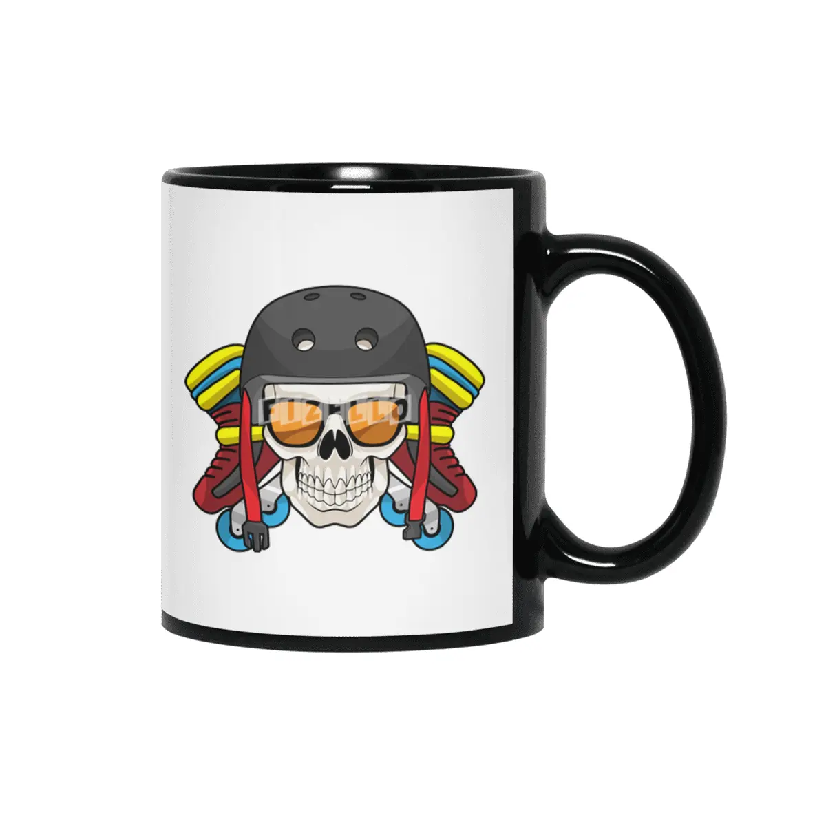 Skull with Sunglasses & Inline skates Siyah Kupa