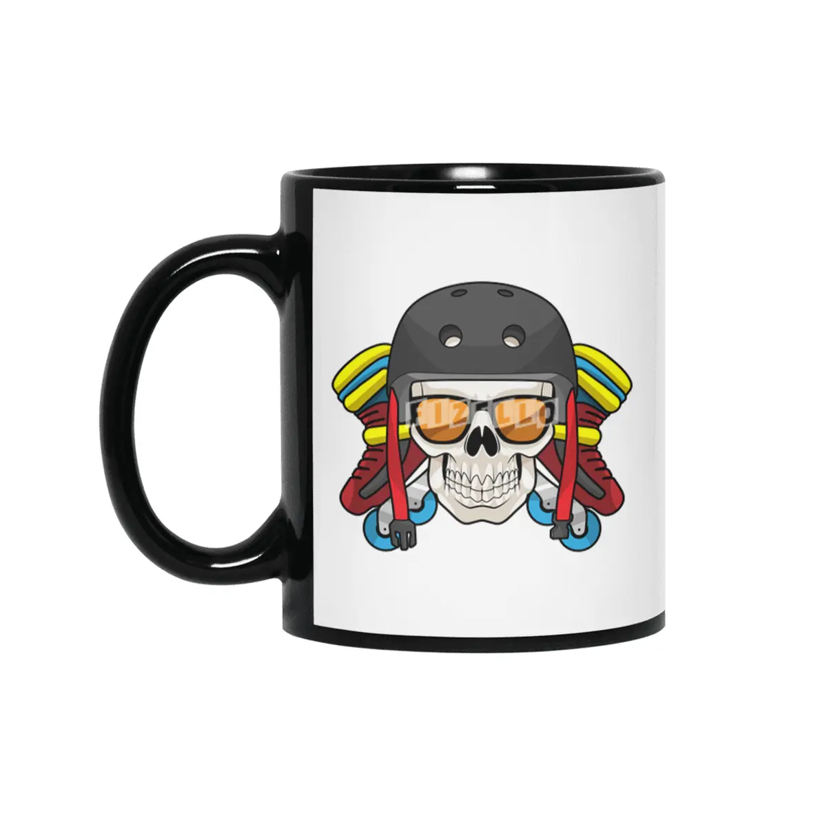 Skull with Sunglasses & Inline skates Siyah Kupa