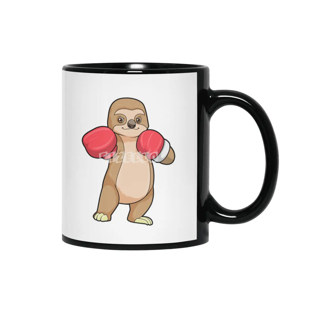 Sloth as Boxer with Boxing gloves Siyah Kupa