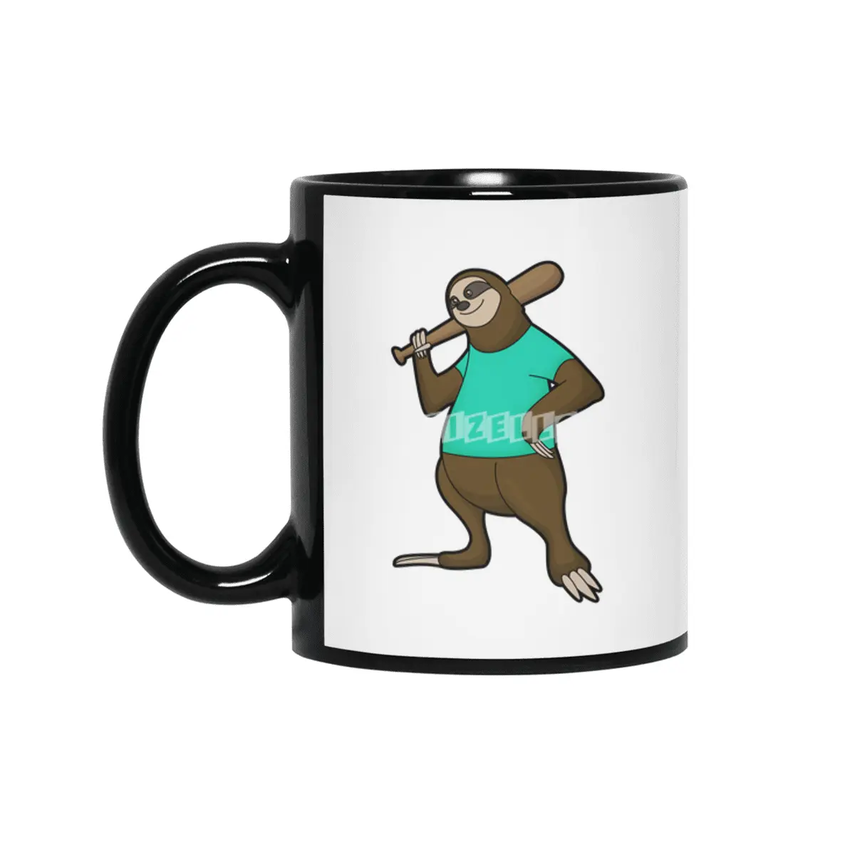 Sloth at Baseball with Baseball bat Siyah Kupa