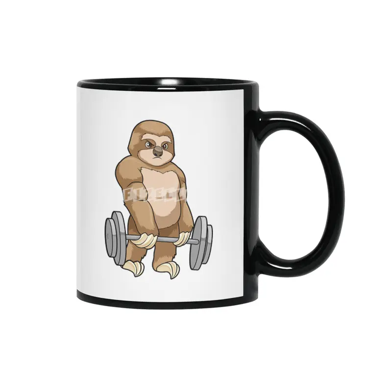 Sloth at Bodybuilding with Barbell Siyah Kupa