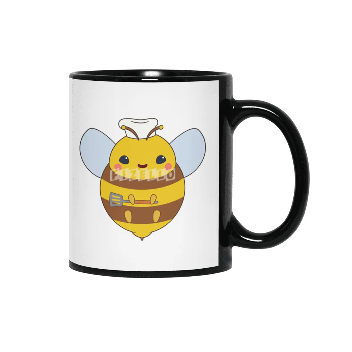 Bee as Cook with Chef's hat & Spatula Siyah Kupa