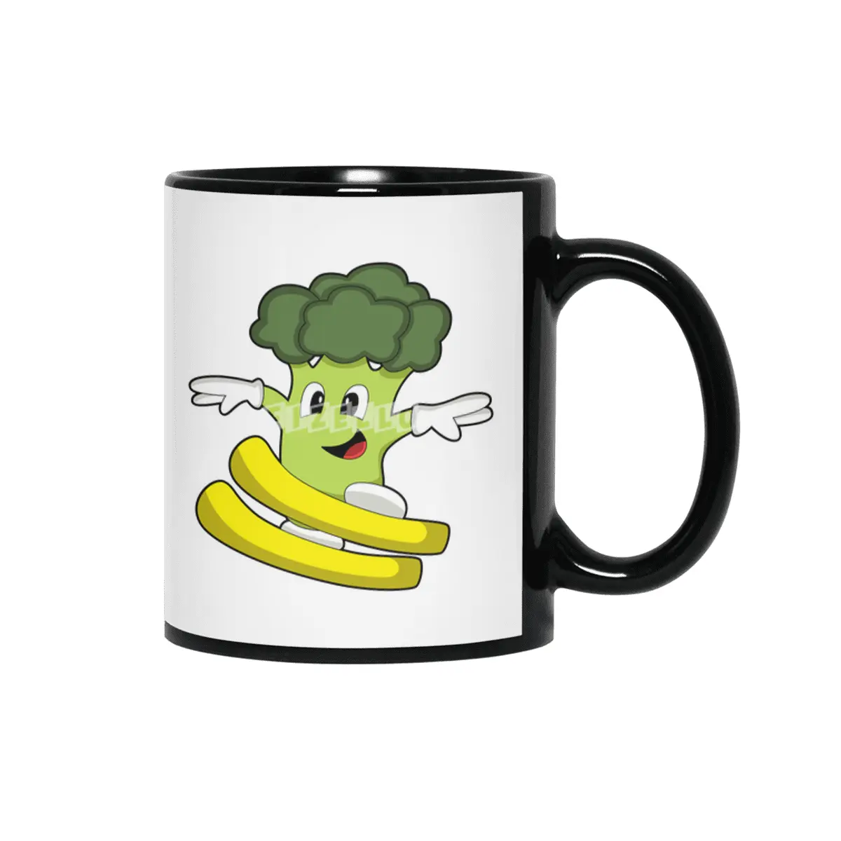 Broccoli as Skier with Ski Siyah Kupa