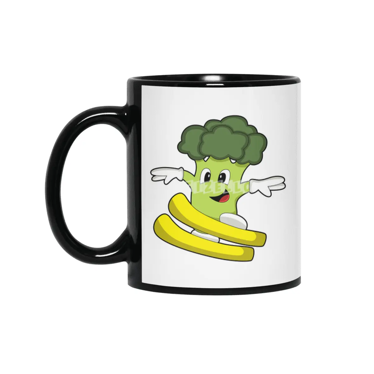 Broccoli as Skier with Ski Siyah Kupa