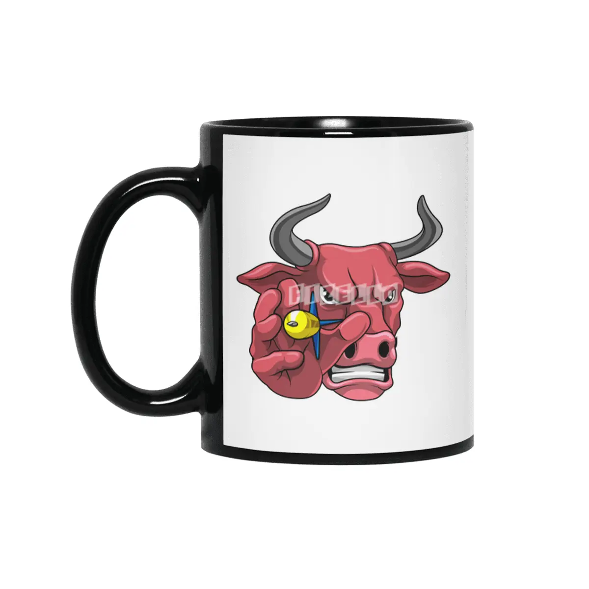 Bull at Darts with Dart Siyah Kupa