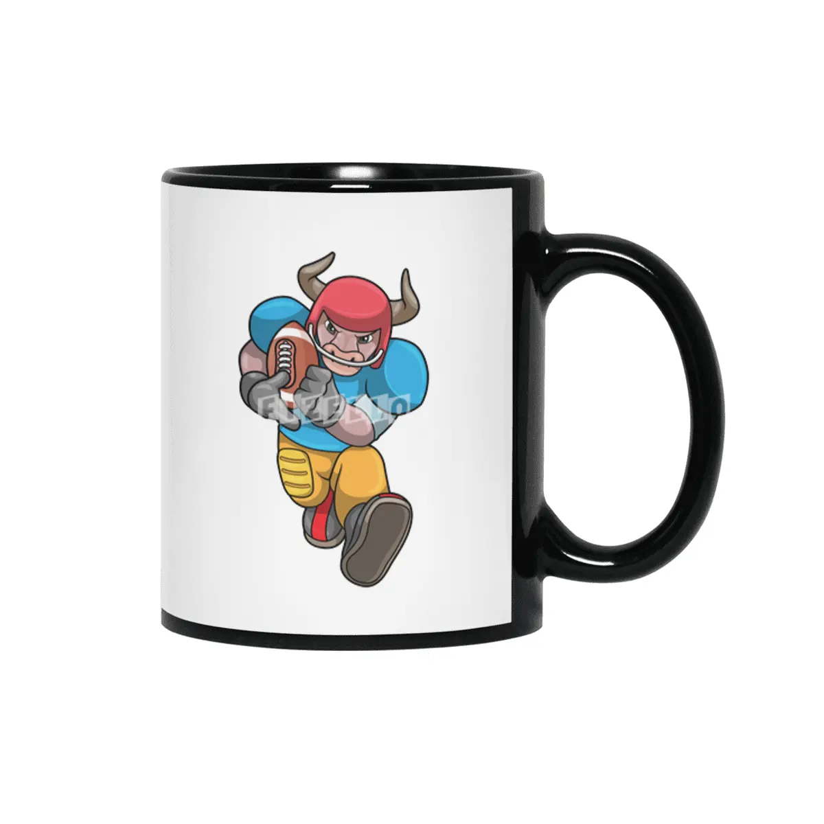 Bull at Sports with Football & Helmet Siyah Kupa