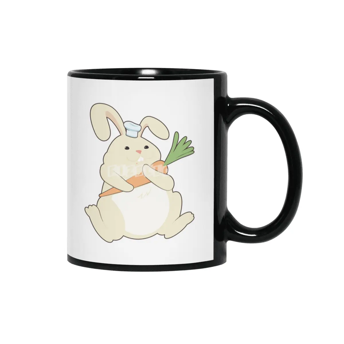 Bunny as Cook with Carrot Siyah Kupa