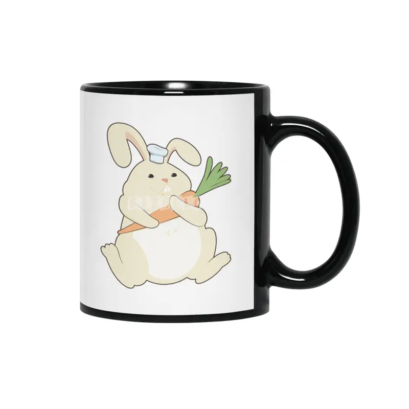 Bunny as Cook with Carrot Siyah Kupa