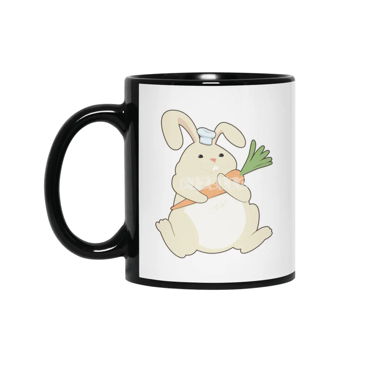 Bunny as Cook with Carrot Siyah Kupa