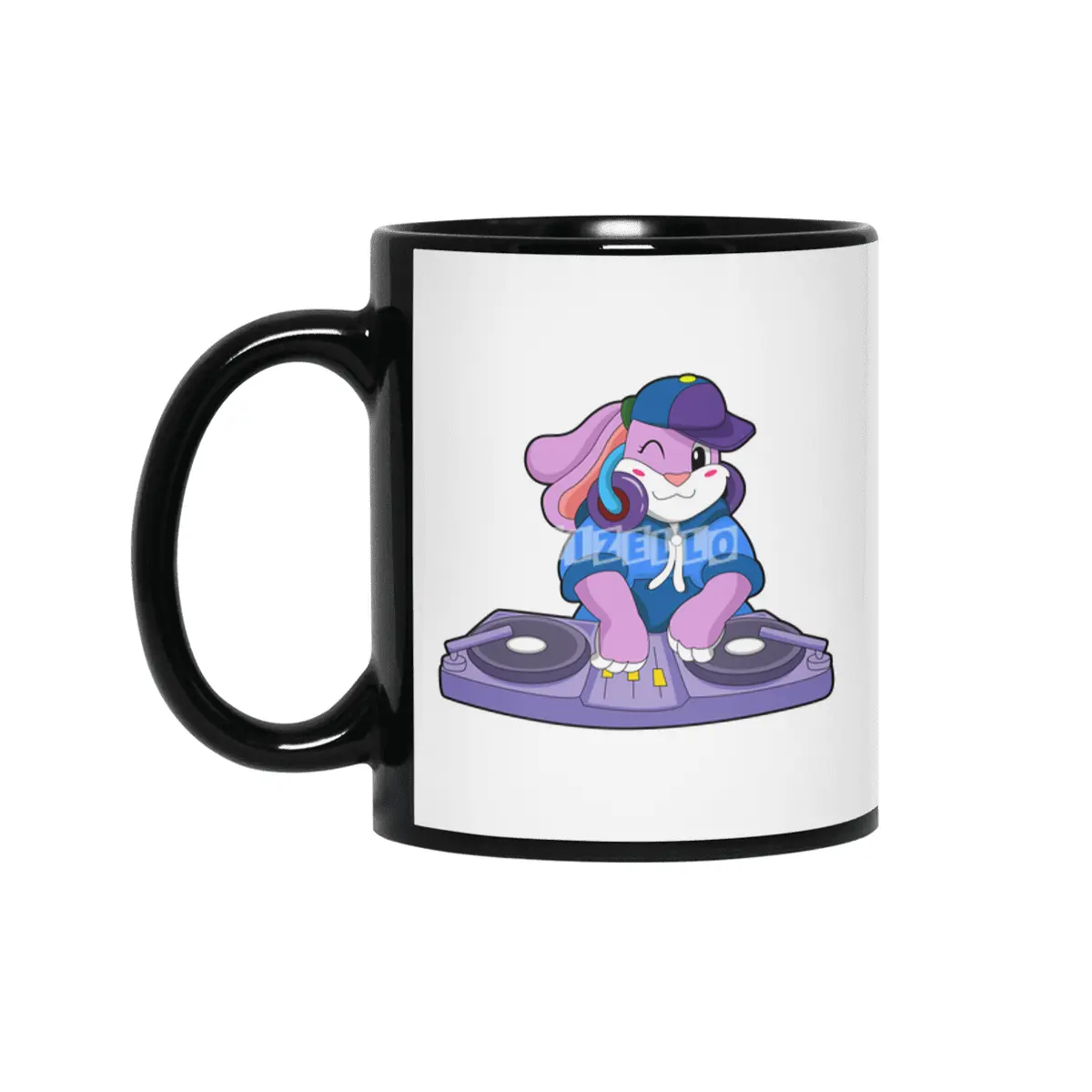 Bunny as Musician with Mixer Siyah Kupa