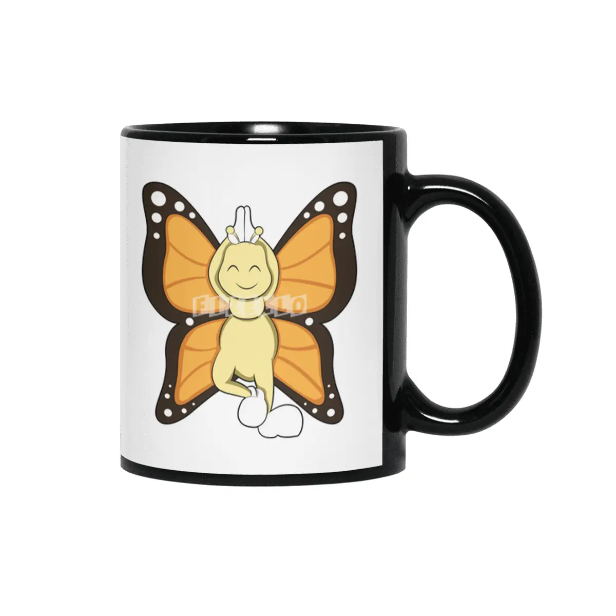 Butterfly at Yoga Stretching exercises Siyah Kupa