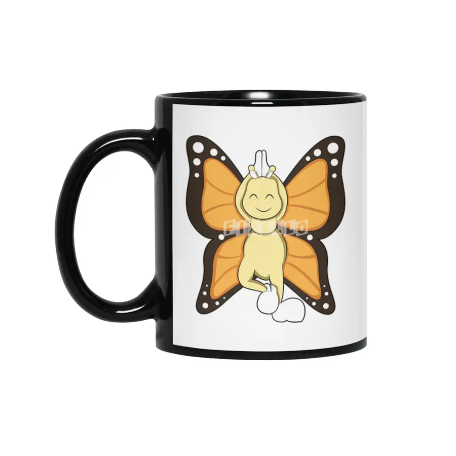 Butterfly at Yoga Stretching exercises Siyah Kupa