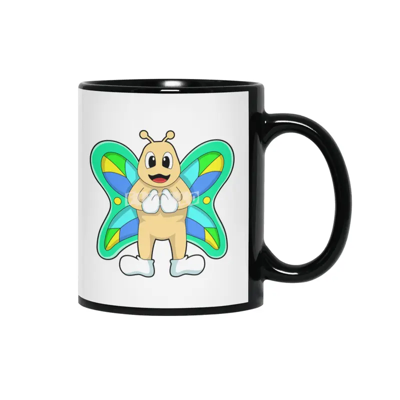 Butterfly happy Siyah Kupa