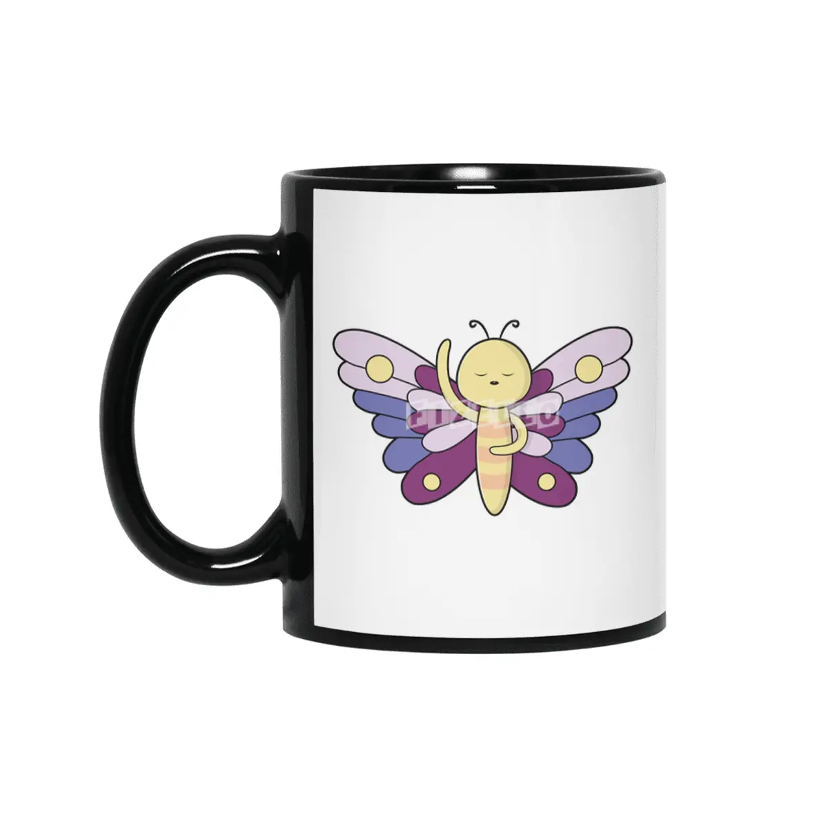 Butterfly with Dots Siyah Kupa