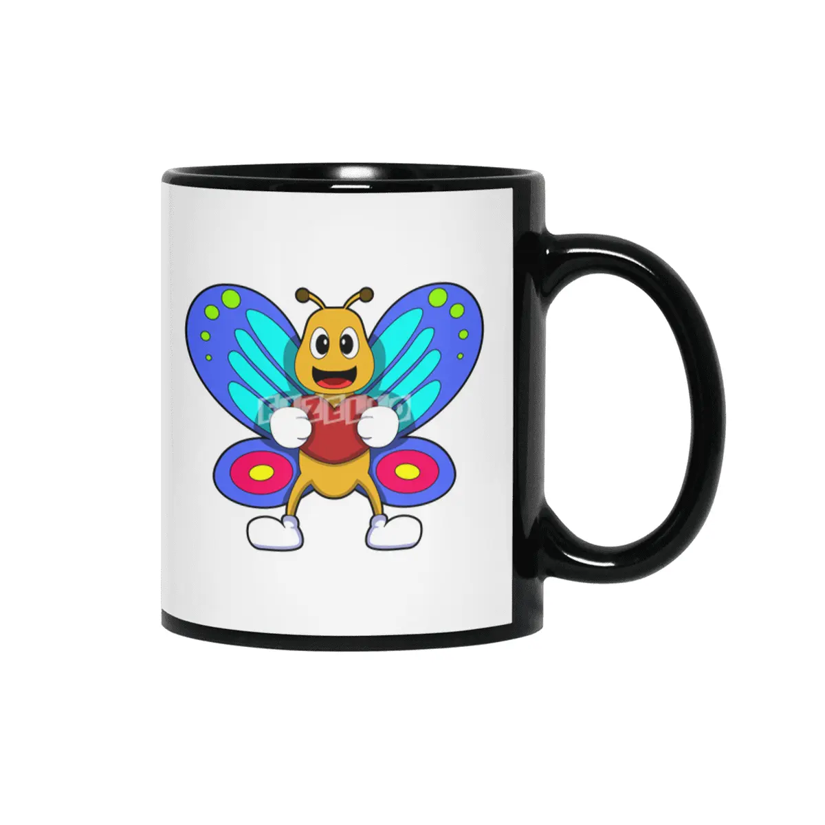 Butterfly with Heart Siyah Kupa