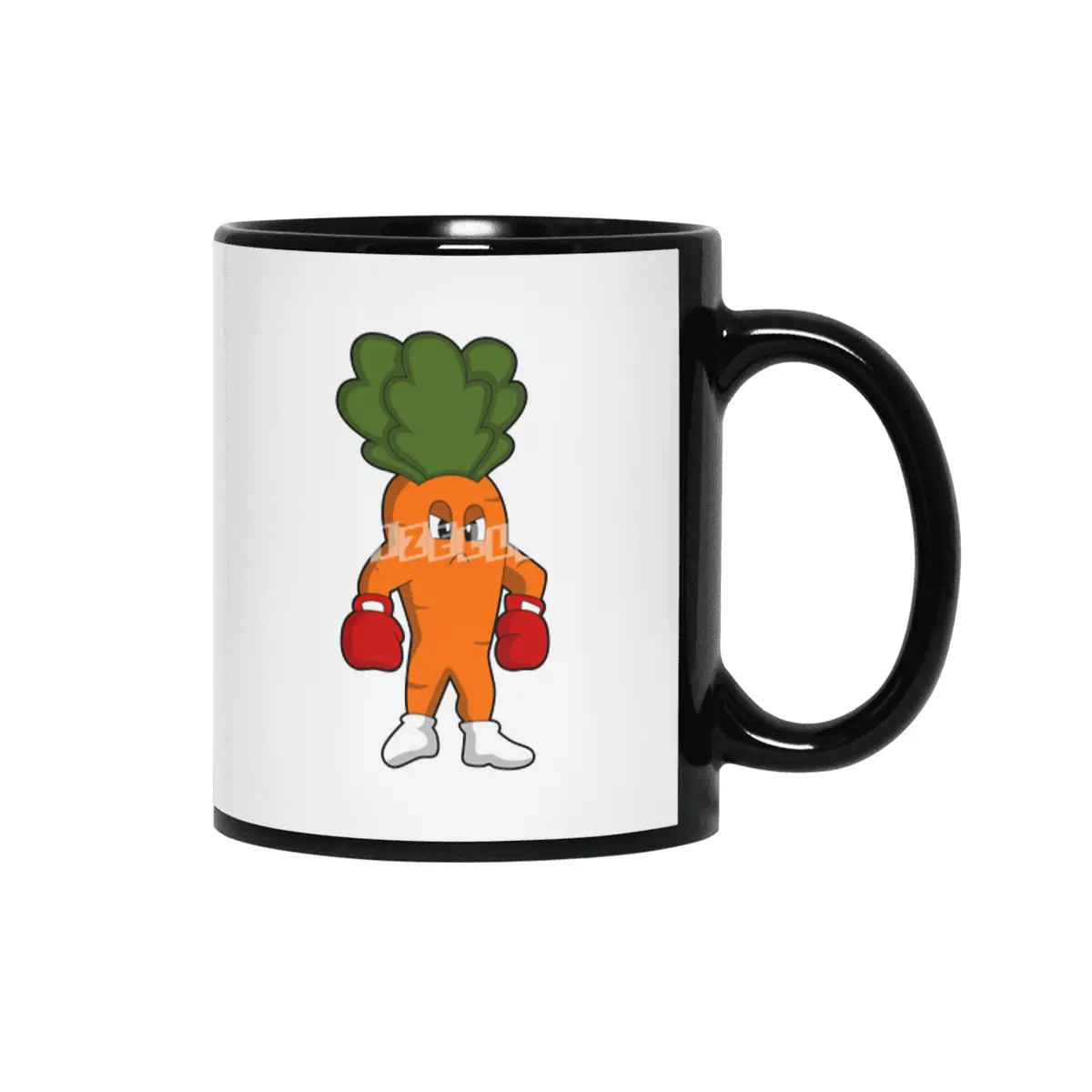 Carrot as Boxer with Boxing gloves Siyah Kupa