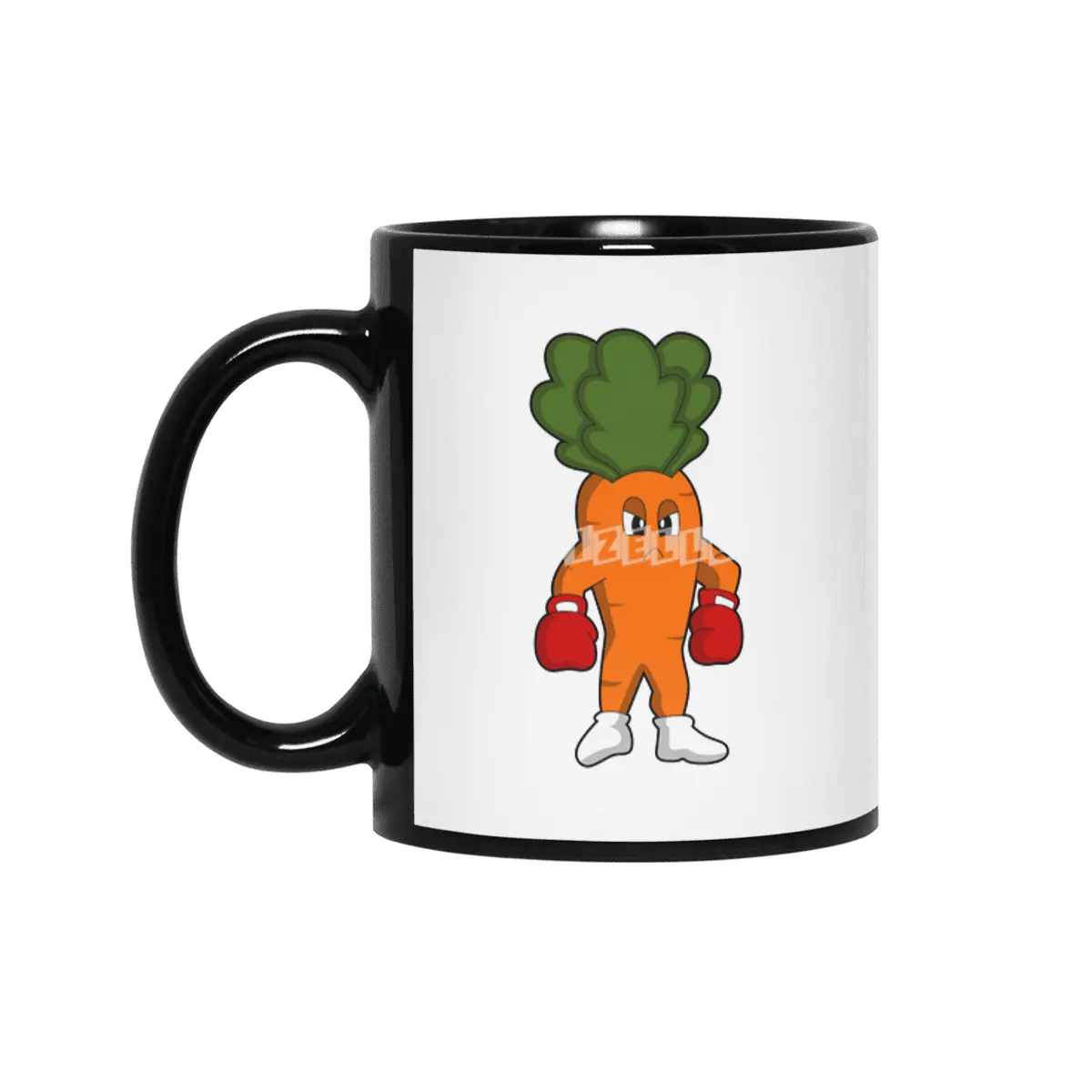 Carrot as Boxer with Boxing gloves Siyah Kupa
