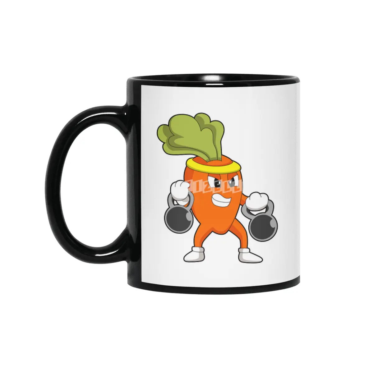 Carrot at Fitness with Dumbbells Siyah Kupa