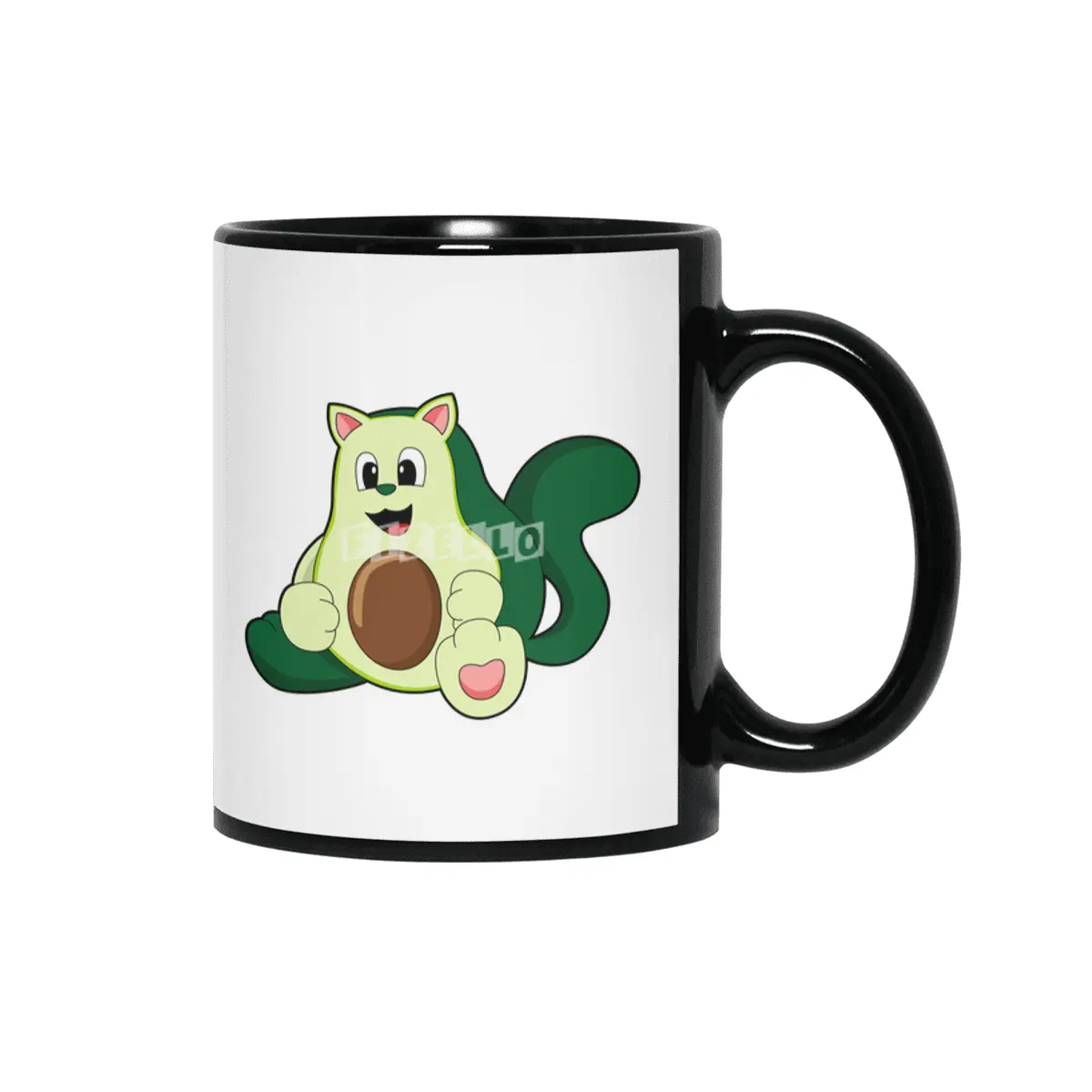 Cat as Avocado Siyah Kupa