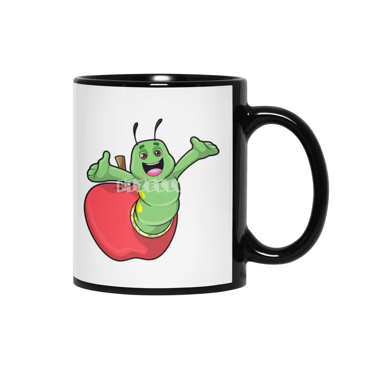 Caterpillar with Apple Siyah Kupa