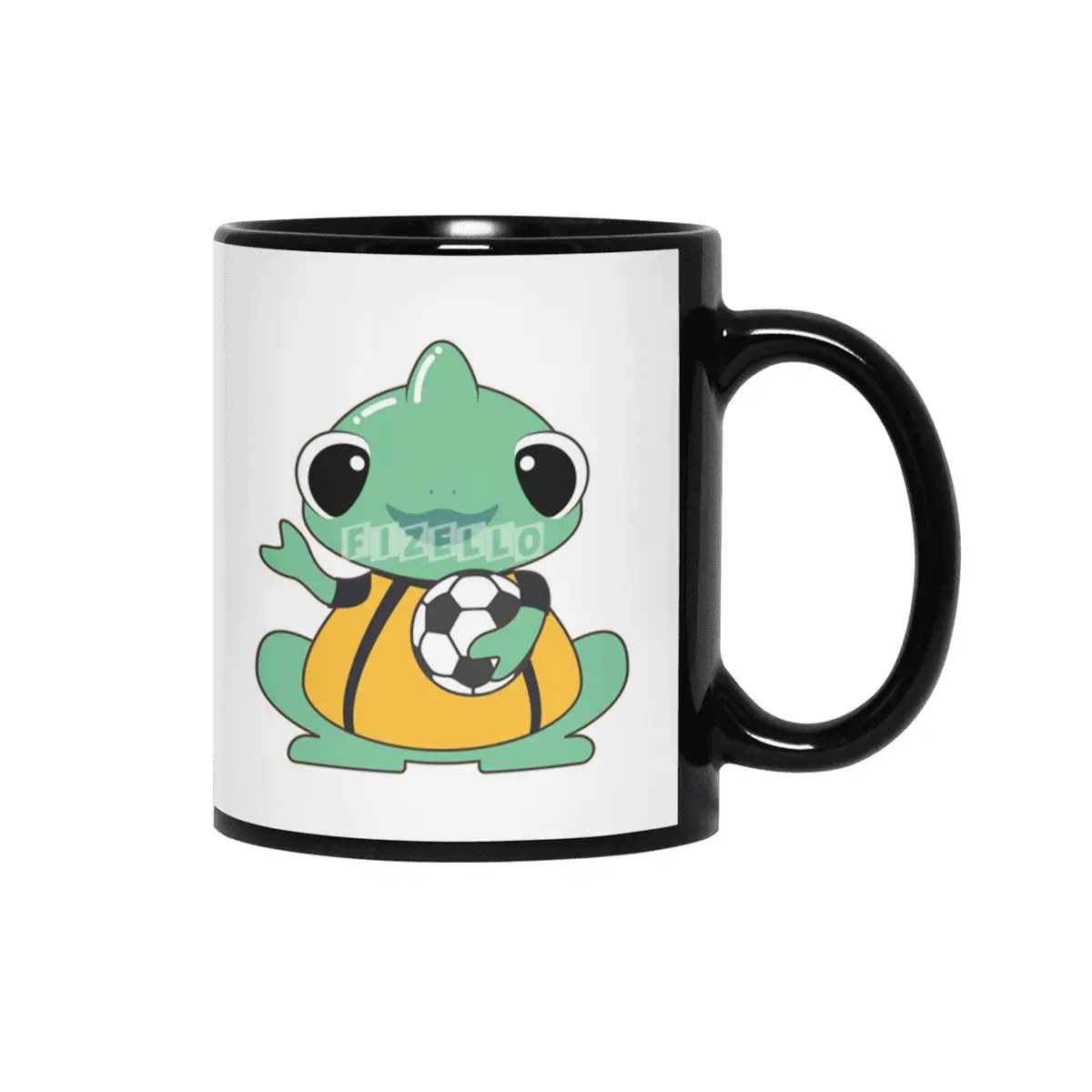 Chameleon as Goalkeeper with Soccer ball Siyah Kupa