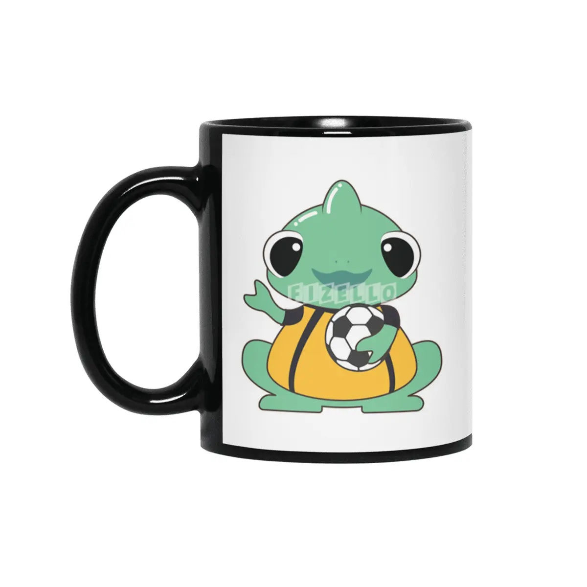 Chameleon as Goalkeeper with Soccer ball Siyah Kupa