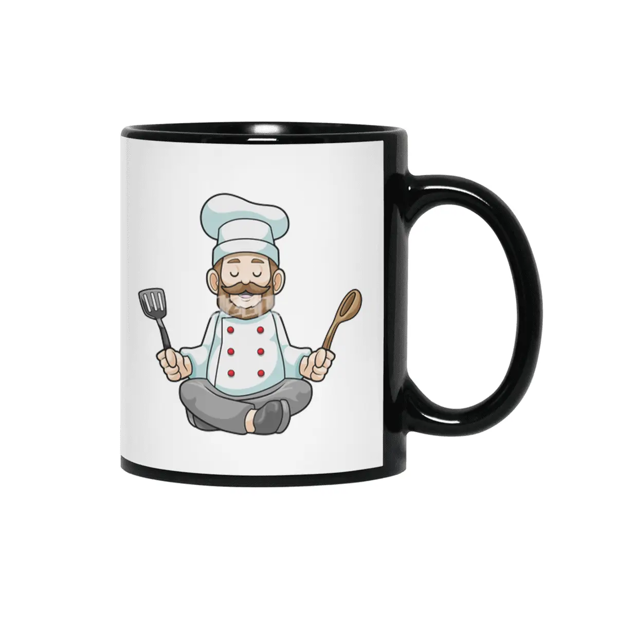 Chef with Cooking apron & Wooden spoon at Yoga Siyah Kupa