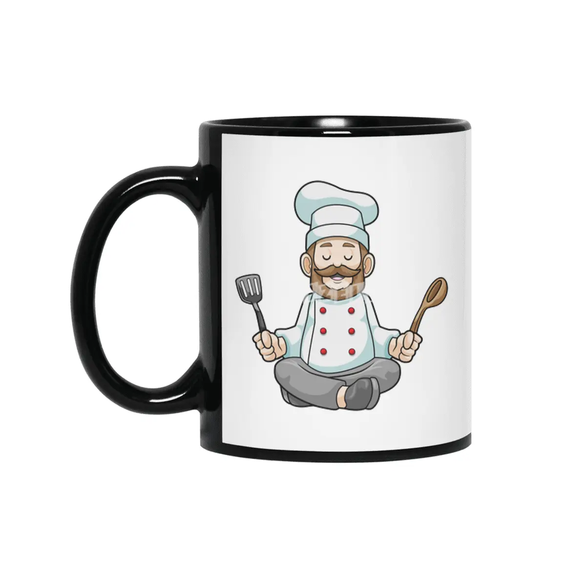 Chef with Cooking apron & Wooden spoon at Yoga Siyah Kupa