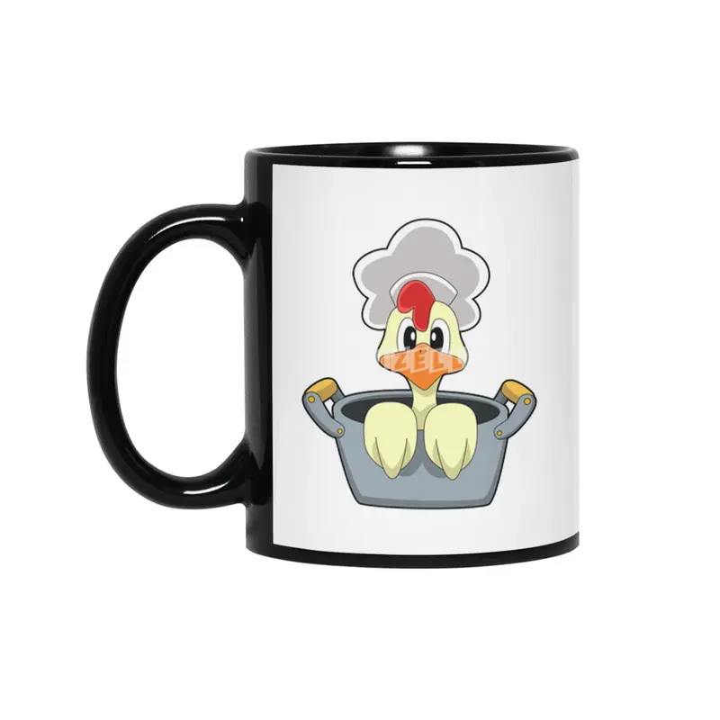 Chicken with Cooking pot Siyah Kupa