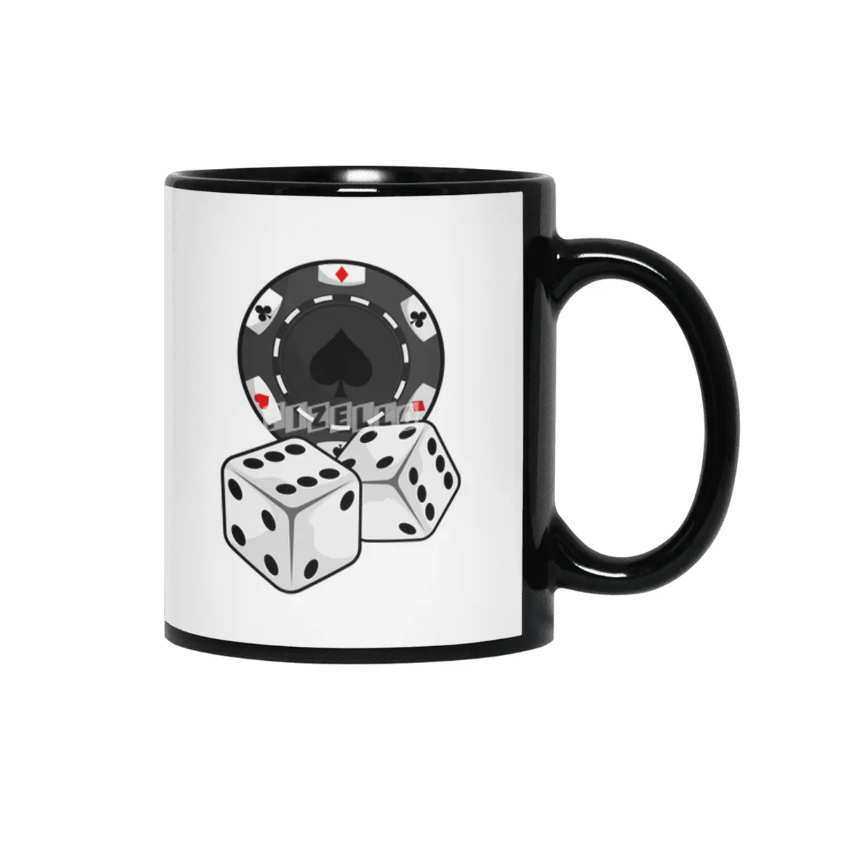 Chip & Dice for Poker Siyah Kupa