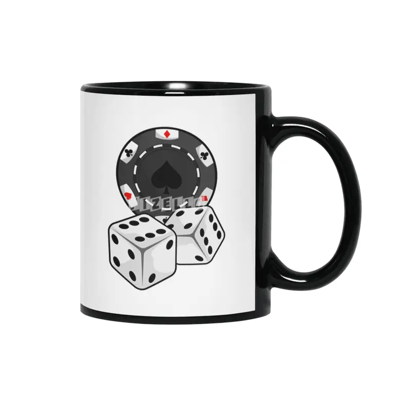Chip & Dice for Poker Siyah Kupa