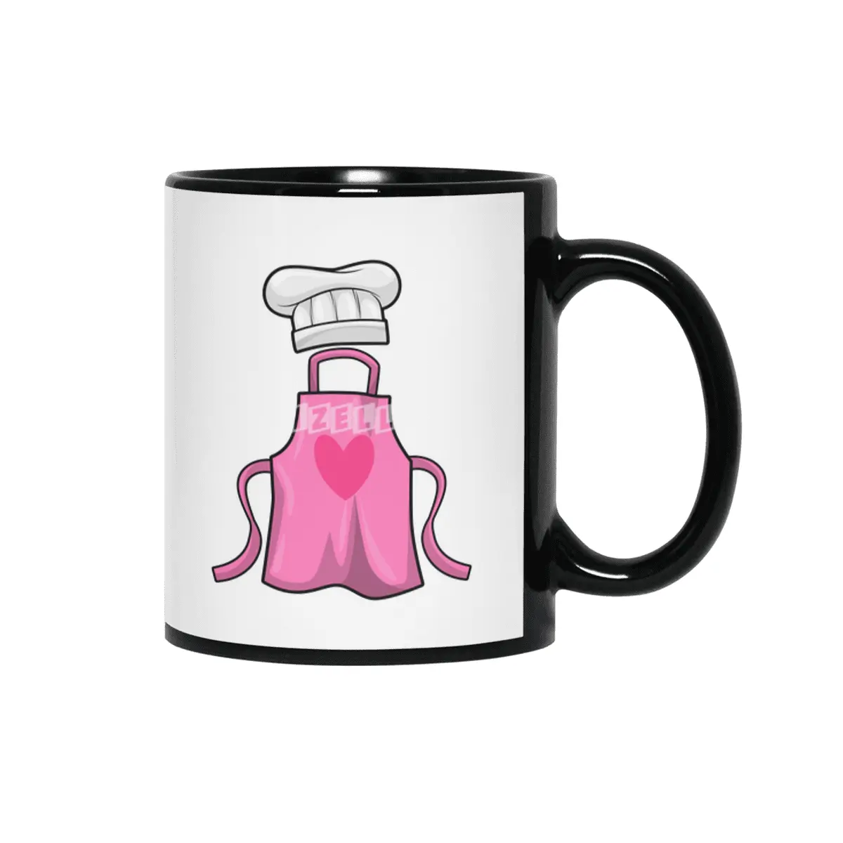 Cooking apron and Cooking hat with Heart Siyah Kupa
