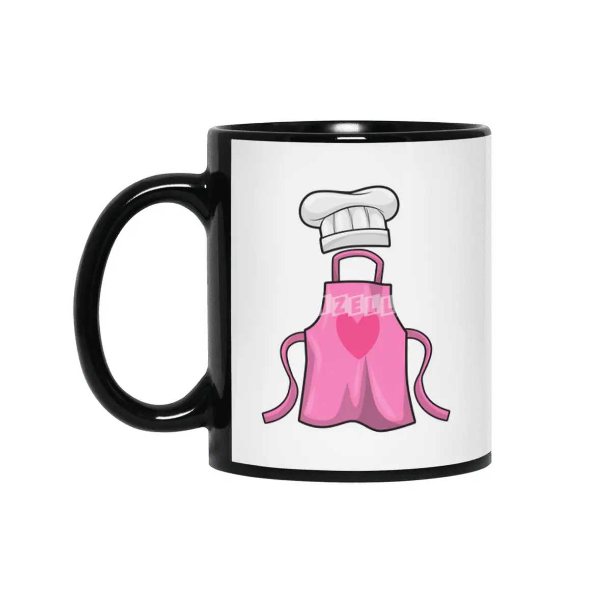 Cooking apron and Cooking hat with Heart Siyah Kupa