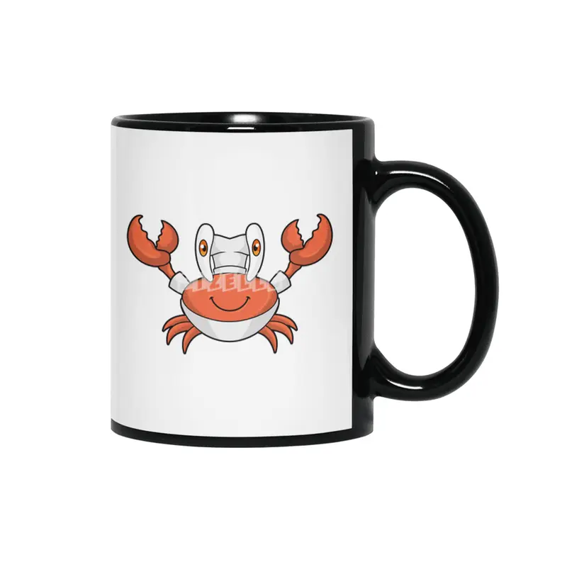 Crab as Cook with Cooking hat Siyah Kupa