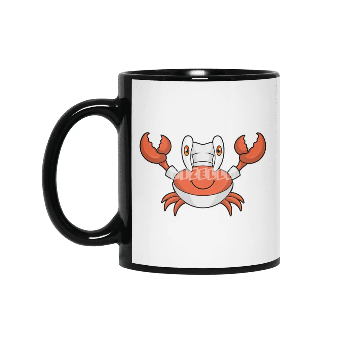 Crab as Cook with Cooking hat Siyah Kupa