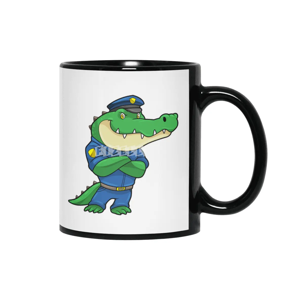 Crocodile as Police officer with Police uniform Siyah Kupa